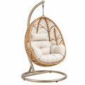 Hängesessel 105 x 105 x 195 cm Rattanoptik Beige mit Stahlgestell für Innenbereiche