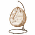 Hängesessel 105 x 105 x 195 cm Polyrattan Natur mit Metallgestell für Innenbereiche