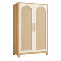 Kleiderschrank 90 x 45 x 180 cm Holz Beige Natur mit 2 Türen im Landhausstil