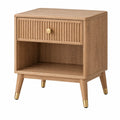 Nachttisch 50 x 40 x 60 cm Holz Naturholz mit Schublade und offenem Fach